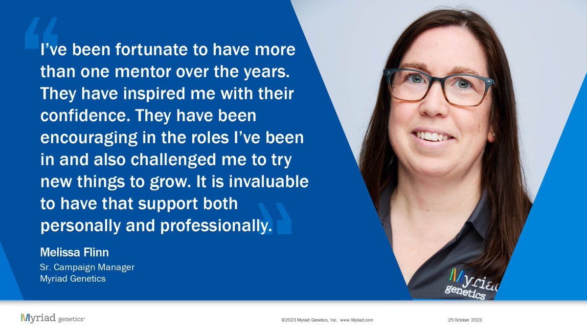 At Myriad, we understand the mentor-mentee relationship isn't just about the exchange of knowledge. It's a transformative collaboration with the potential to drive and nurture your personal and professional growth. 

In celebration of #NationalMentoringDay, our teammates share