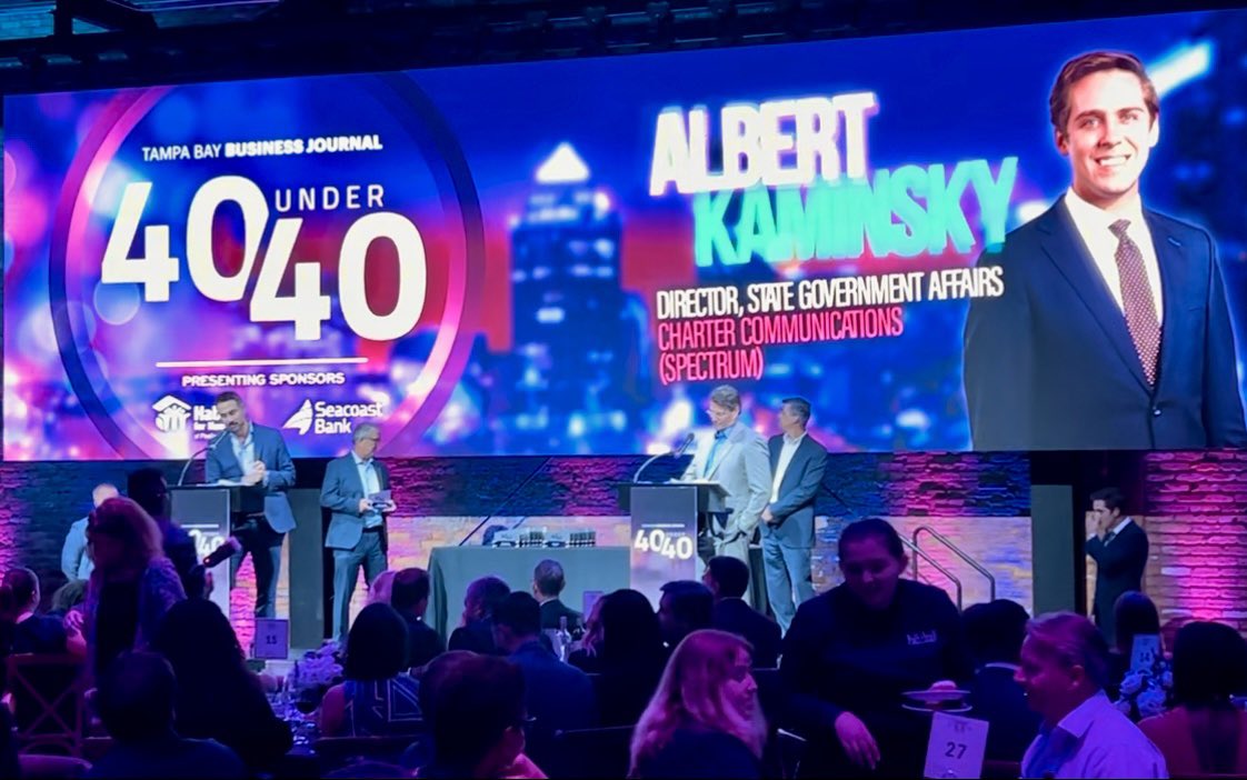 AlbieKaminsky's tweet image. Thank you @TBBJnewsroom for such a special night! Humbled to be recognized as one the 40 Under 40 professionals this year.