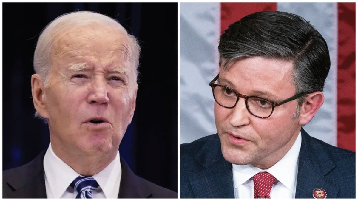 thehill's tweet photo. Speaker Mike Johnson sees "cognitive decline" in Biden: "It's just reality" https://t.co/4oT95jrGQi https://t.co/4DmbdGMk3P