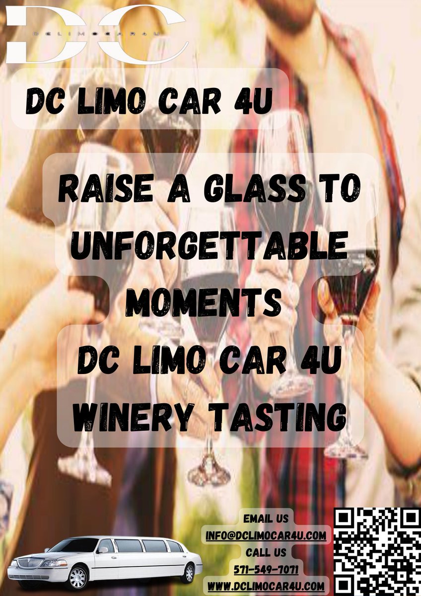 Raise a Glass to Unforgettable Moments: DC Limo Car 4U Winery Tasting
Our DC Limo Car 4U will be your chariot for the day, providing comfort and class. Sip, swirl, and savor your way through the finest wines in the region. #WineryAdventures #LimoLife #WineLoversUnite #dclimocar4u