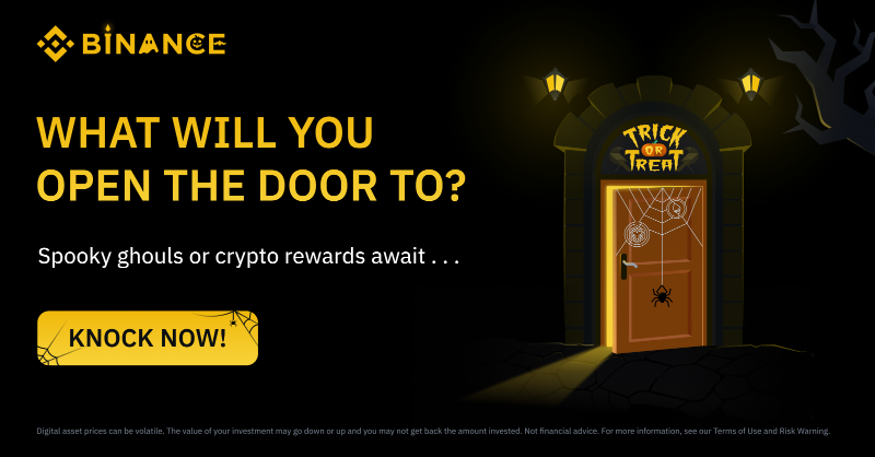 binance's tweet photo. Need a plan for the Halloween weekend?

We’ve got a cauldron full of #BinanceTreats for you to dive into!

Come trick-or-treating with us ⤵️