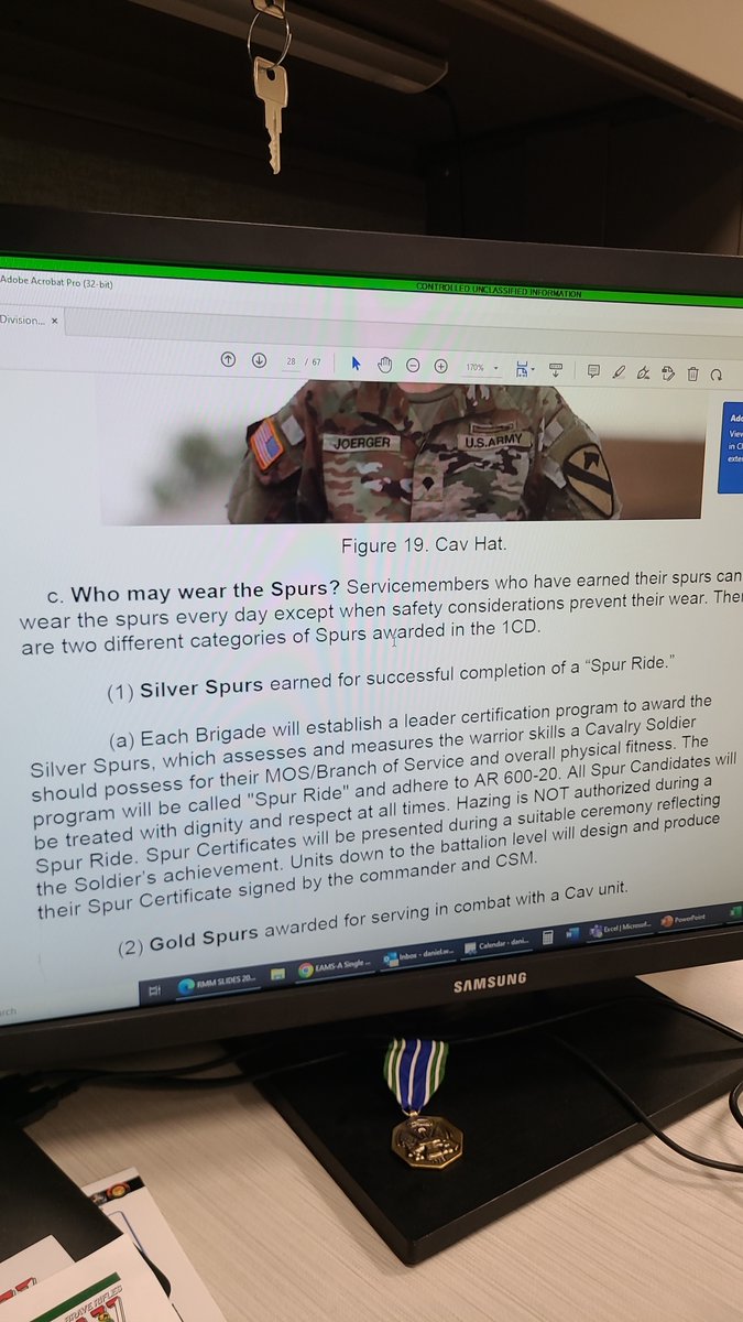Muleskinner_SCO's tweet image. Quick read through the new @1stCavalryDiv Yellow Book to see what changed. I didn't realize that I can wear my spurs everyday!  That's Cav-tastic!  

Happy Friday!

#aieeyah
#BraveRifles
#supportTheLine