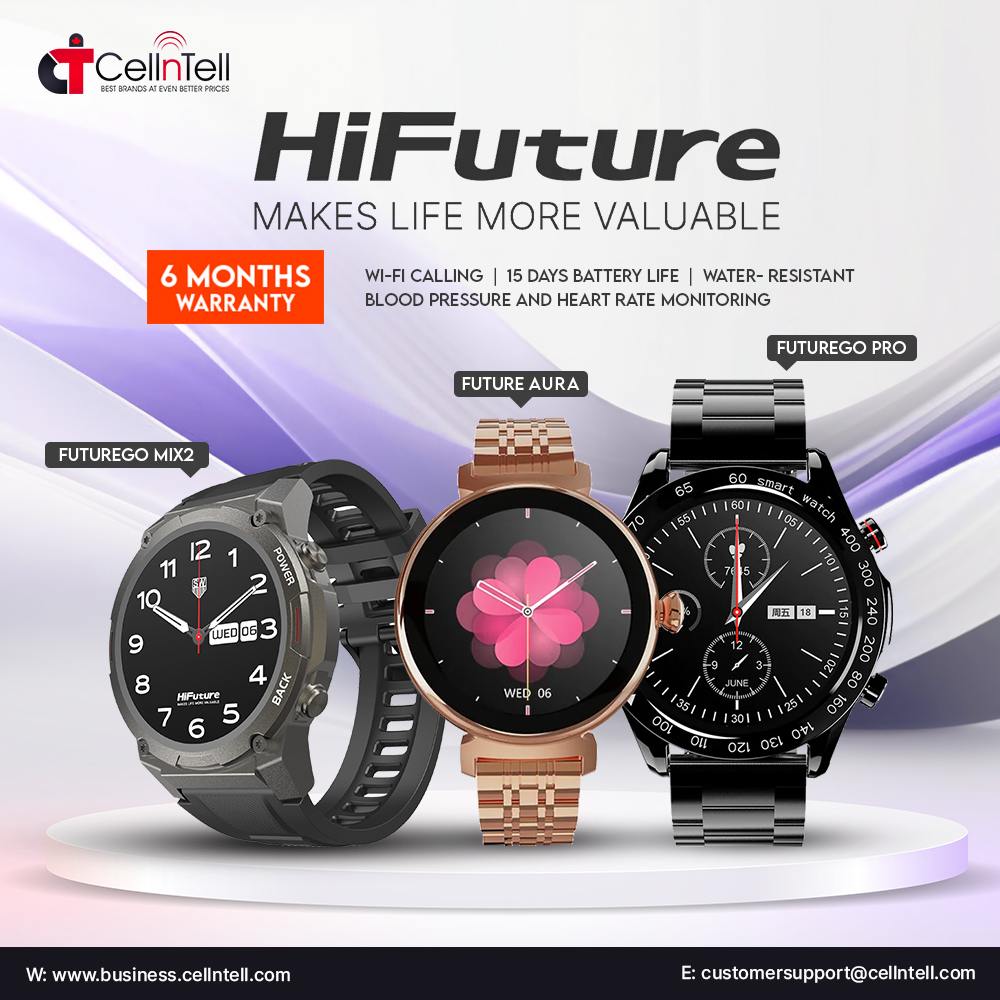 cellntell_ca's tweet photo. Whether you're looking for a sleek &amp; stylish smartwatch for everyday wear, or a rugged &amp; durable smartwatch for your active lifestyle #HiFuture has you covered: https://t.co/5zpeGNuYZS
#cellntell #Bestdeals #Cellphones_Wholesaler #Smartwatch #WearableTech #HealthTech #FitnessTech https://t.co/Jkrv1Qj2yU