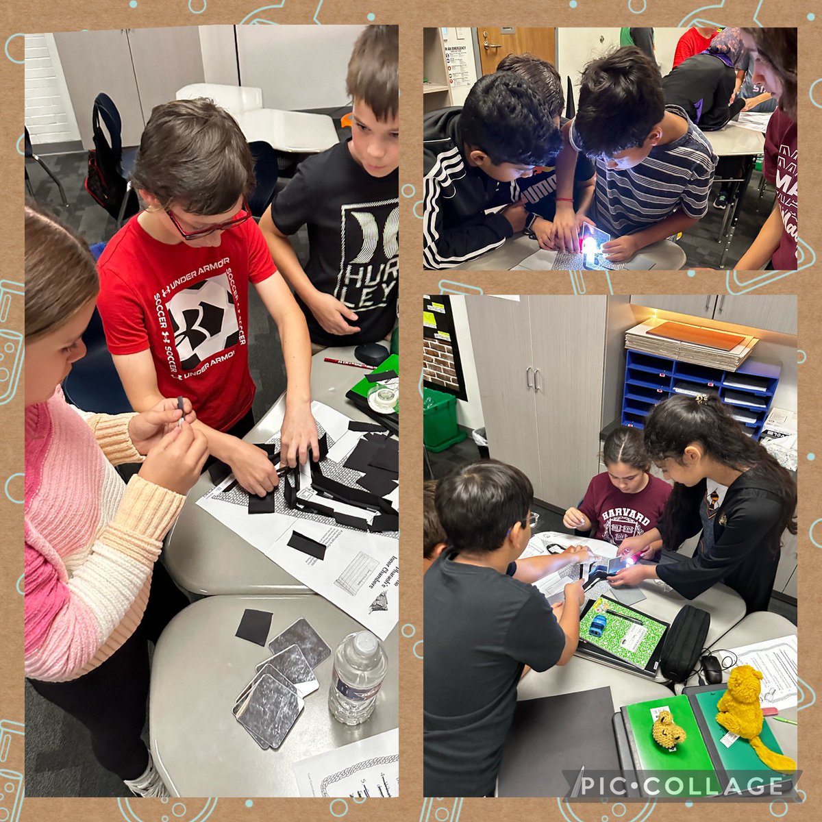 We were deep in the Pharaoh's Tomb today trying to reflect light from the entrance to the chambers. Using  only mirrors, flashlights, and paper for tunnels we found the best path to reflect on! <a href="/MarionMavericks/">Marion Mavericks</a>