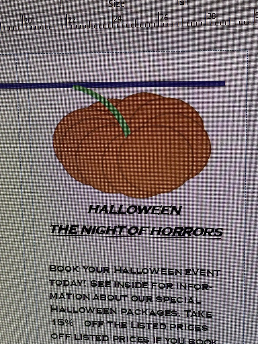 Great work from Summer in S3 today; the internet was down so she used shapes to create a pumpkin for her Halloween events leaflet! #problemsolving