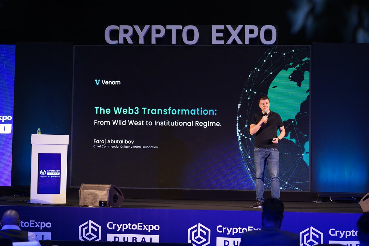 It was a pleasure to deliver a Keynote on "Web 3 transformation: From Wild West to Institutional Regime" on Crypto Expo Dubai recently.

The transformation is inevitable,  institutions are coming. Exciting times ahead!

youtube.com/watch?v=-2GeNw…

<a href="/VenomFoundation/">Venom Foundation</a> <a href="/Venom_network_/">Venom Network</a>
