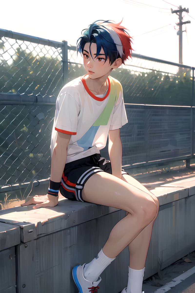 WonderTime777's tweet image. "I'm tired of walking, let's wait here for the bus to come by." 🚌 #AIart #AIイラスト #AIイラスト好きさんと繋がりたい #AI生成