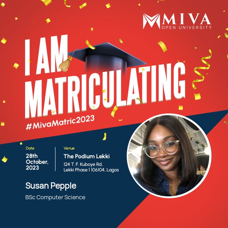 mivauniversity's tweet photo. We look forward to officially welcoming our pioneering students to our Maiden Matriculation Ceremony at Miva Open University tomorrow, October 28, 2023.

 #MivaMatric2023 #StudyAtMiva https://t.co/CgyESWOIaR