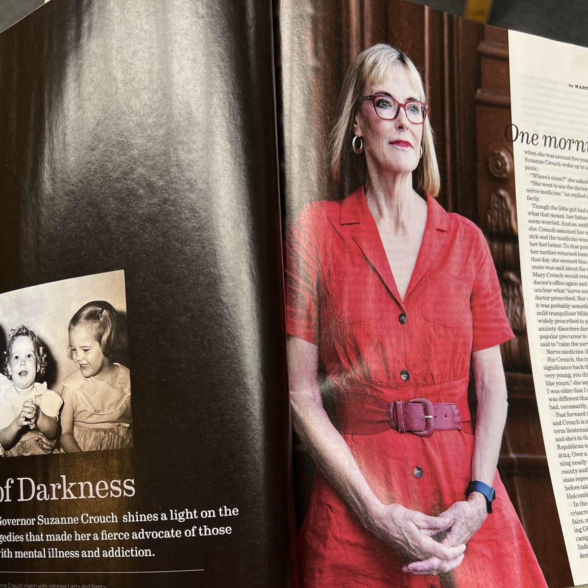 Jim_Merritt's tweet photo. #ThingsIthinkAbout article about @LGSuzanneCrouch and her family in the Oct edition of Indianapolis Monthly https://t.co/bV7Fyh1Iyj