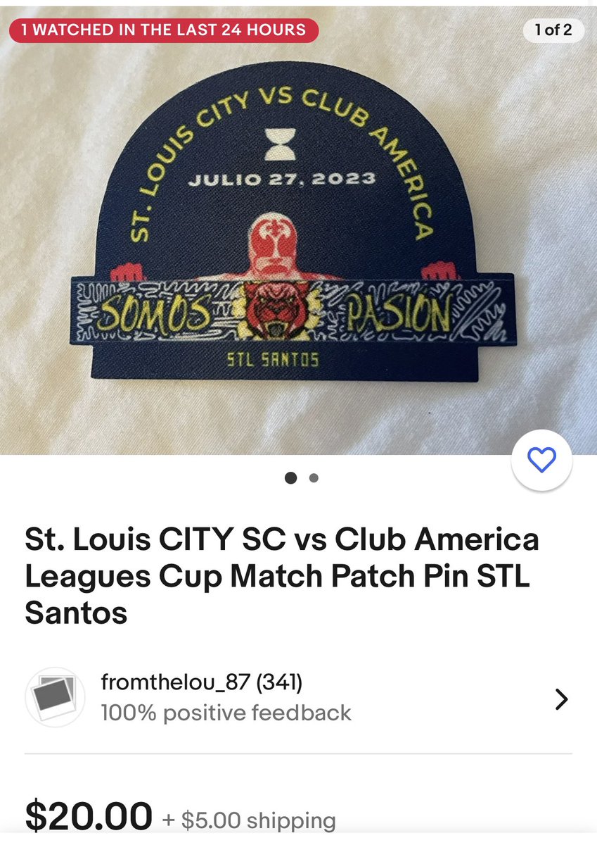 STLCitySantos's tweet photo. You could spend $25 on eBay to get this resale patch, or you could support your supporters group and get one for a donation in any amount this weekend! We still have some Club América game pins and will have our new Playoff Patch also for sale.
#SupportSupporters #JuntosPorCITY https://t.co/XAMROqGsox
