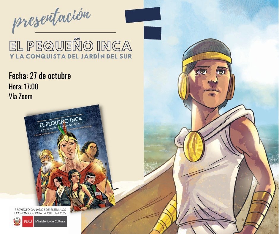 EditorBermudas's tweet photo. 📣 Hoy, hoy, hoy
"El pequeño inca y la conquista del jardín del sur" de @eduardo_recoba, libro ganador de los EEC 2022 otorgados por el Ministerio de Cultura del Perú. 

Las aventuras del "auqui" Túpac Yupanqui, Amancay, Unuaki, Atok y Kori continúan. 

¡Nos vemos más tarde! https://t.co/PWQsIYcUEh