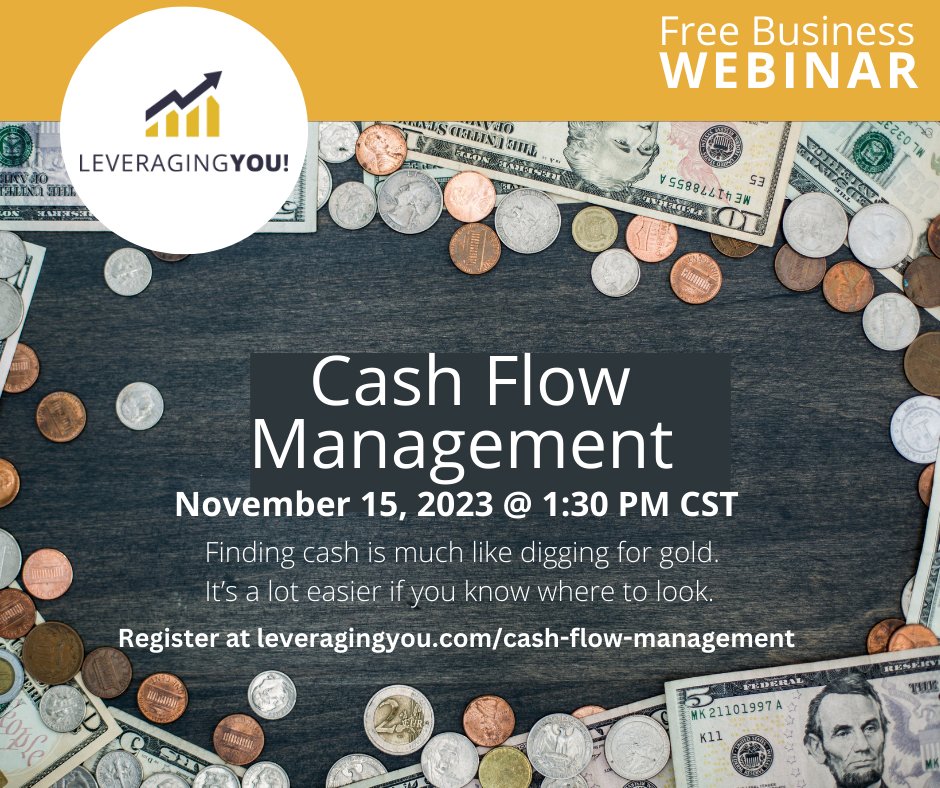 garyaldridgeAVA's tweet image. Cash flow management -- it can be a big problem for small businesses. Join Gary Aldridge Nov. 15 for Cash Flow Management 101, a webinar for small business owners. leveragingyou.com/cash-flow-mana…