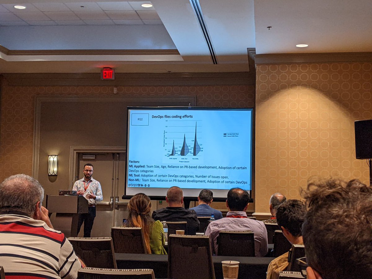 dhia_rzig's tweet photo. Really enjoyed presenting our ML DevOps paper (https://t.co/BOQQY5RvKN ) yesterday at @ESEM_conf and attending the banquet dinner! It’s been a lot of fun discussing my research and meeting other members of this awesome community! https://t.co/VITvcz6kwq
