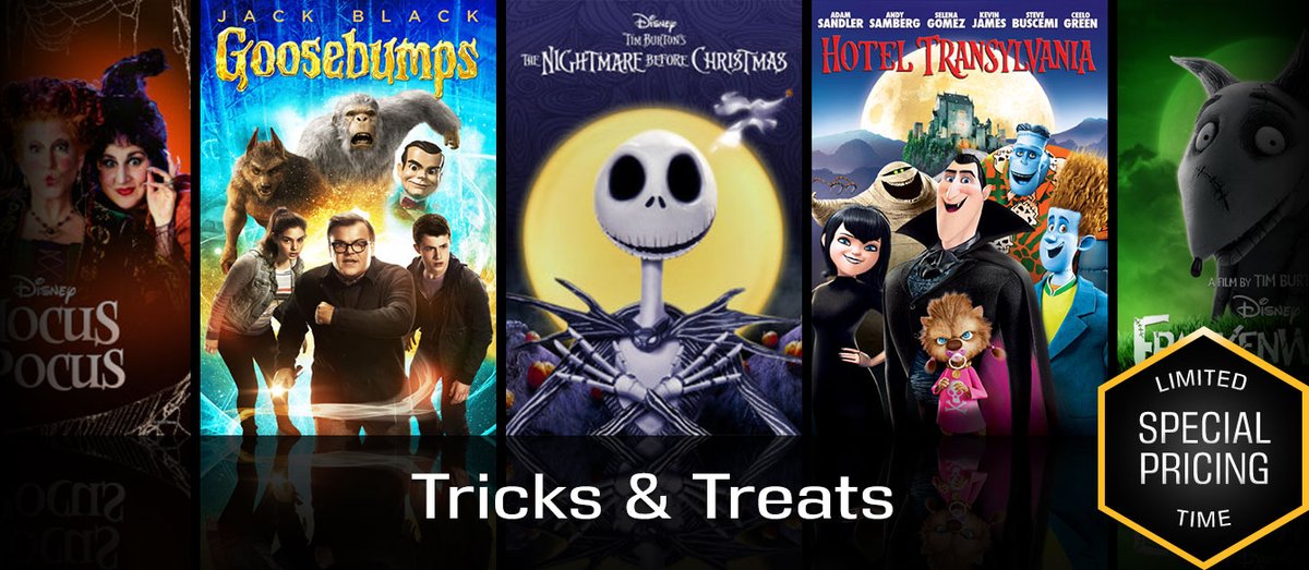 Get ready for #Halloween w/ special pricing for the whole family! bit.ly/3SgWjIb Don't have a Kaleidescape system? Find a dealer: bit.ly/3GttuBX 

*Content available on Kaleidescape movie store. Copyrights, trademarks, logos are property of respective owners