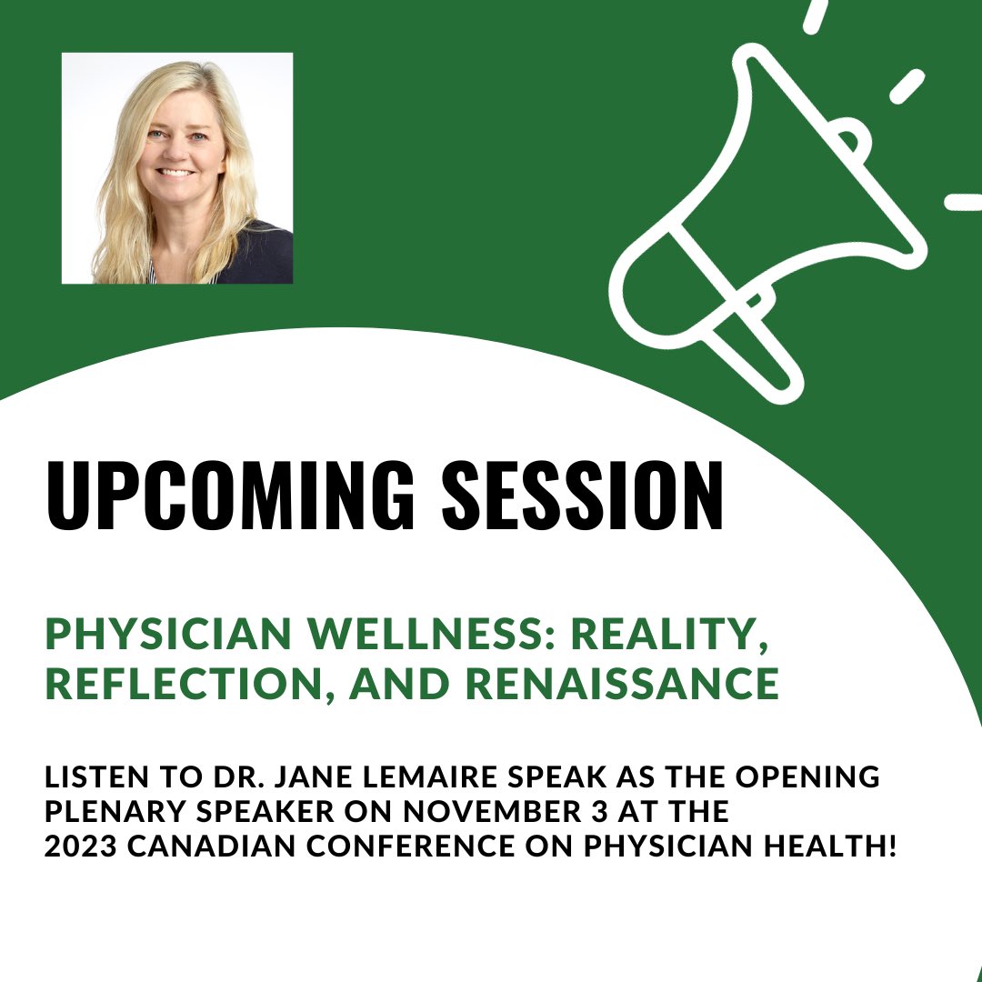 Did you know one of the #WellDocAlberta Co-Directors is the opening plenary speaker at the @CMA_Docs Canadian Conference on Physician Health on Nov. 3. We hope to see you there! Learn more and register for the conference here: events.cma.ca/ereg/index.php… #CCPH2023