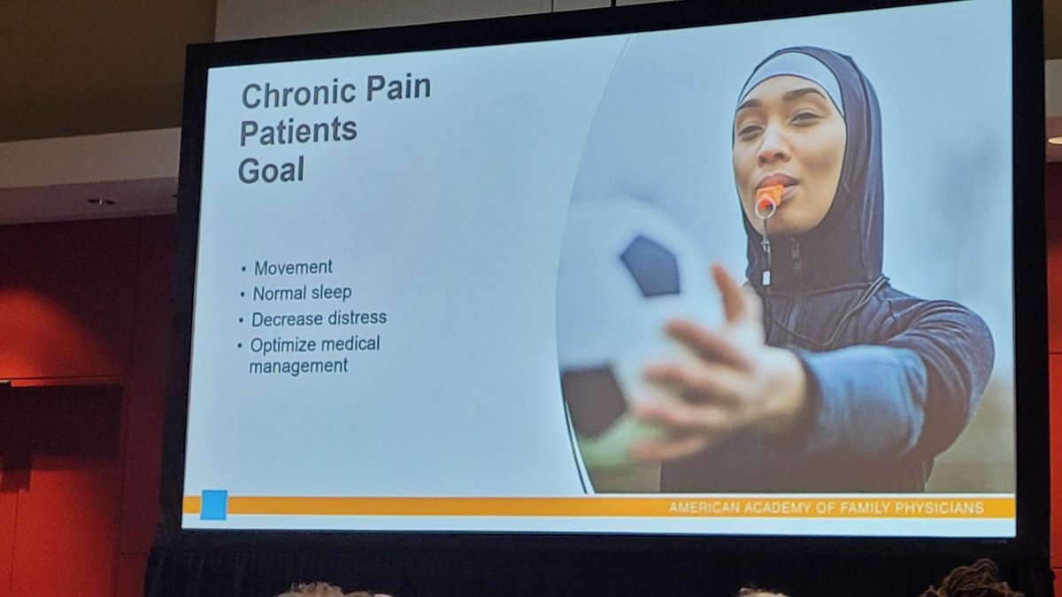 Great #wholehealth #patientcentered approach to chronic pain by Dr. Justin Bailey at #AAFPFMX; highlighting effective treatments from a multimodal shared-decision making #coaching approach for both #physician and patient satisfaction! #familymedicine @aafp