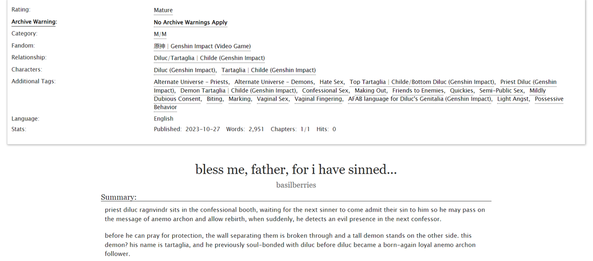 helloitsbasil's tweet photo. HELLO HELLO

this fic is day 6 of chiluc week, where i used the swapped prompt: priest/demon au !!!

this will (unfortunately) be my last chiluc week post, but i hope you enjoy anyway! i had fun writing it :3

#ChiLucWeek2023 #chiluc #nsfw 

https://t.co/aWHIL3tgkS https://t.co/YxS860g6il