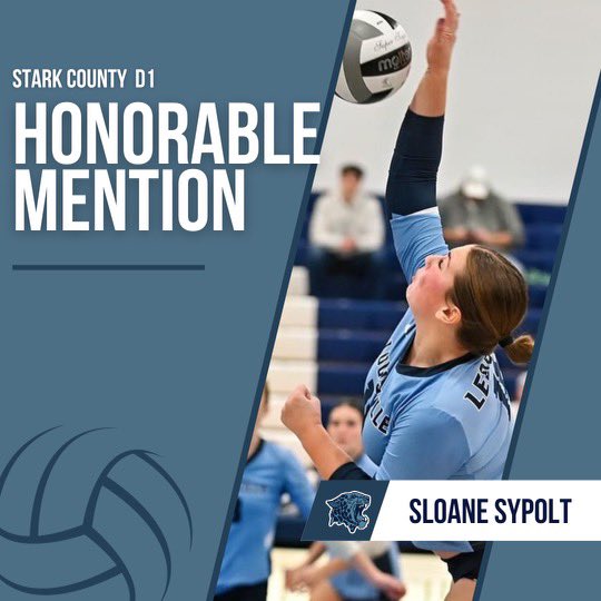 Congratulations Sloane Sypolt! 
A much deserved honor for a hard working hitter who had some serious power behind her swings! 
#18 - senior right side hitter - Sloane Sypolt! 
💙