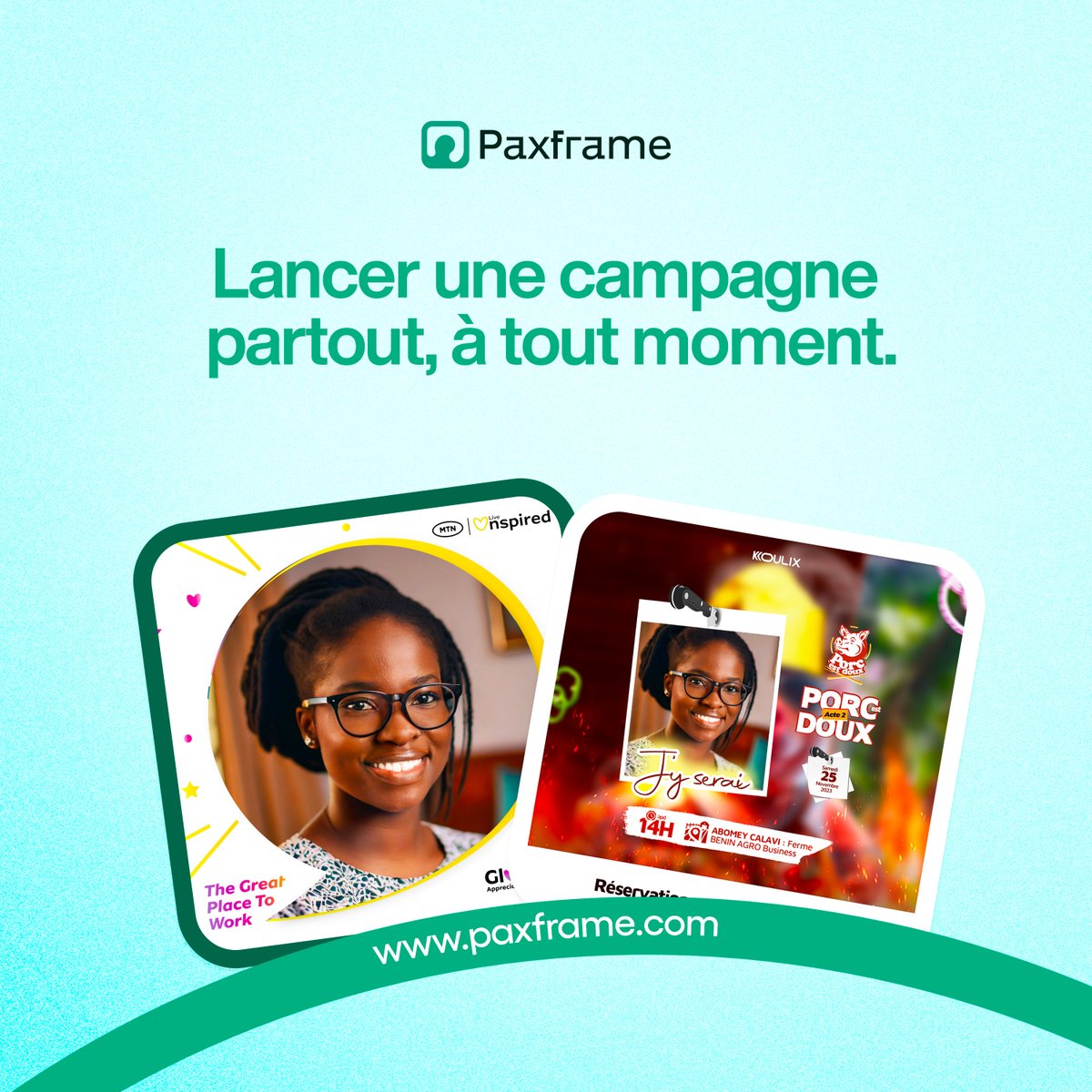 joinpaxframe's tweet photo. Vous organisez un événement ? Paxframe est votre SOLUTION tout-en-un ! 🚀

🎫 Vendez vos billets en ligne en toute simplicité.
🖼 Lancez des campagnes visuelles accrocheuses et permettez à vos participants de s'intégrer avec style. https://t.co/SKaP2RhVYk