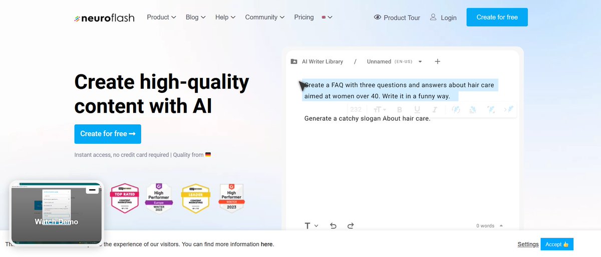 AiRepoHub's tweet image. #Neuroflash
Gain productivity and create content effortlessly with Neuroflash. Let us handle your marketing tasks while providing exceptional...
airepohub.com/seo/neuroflash… #ArtificialIntelligence #AI
