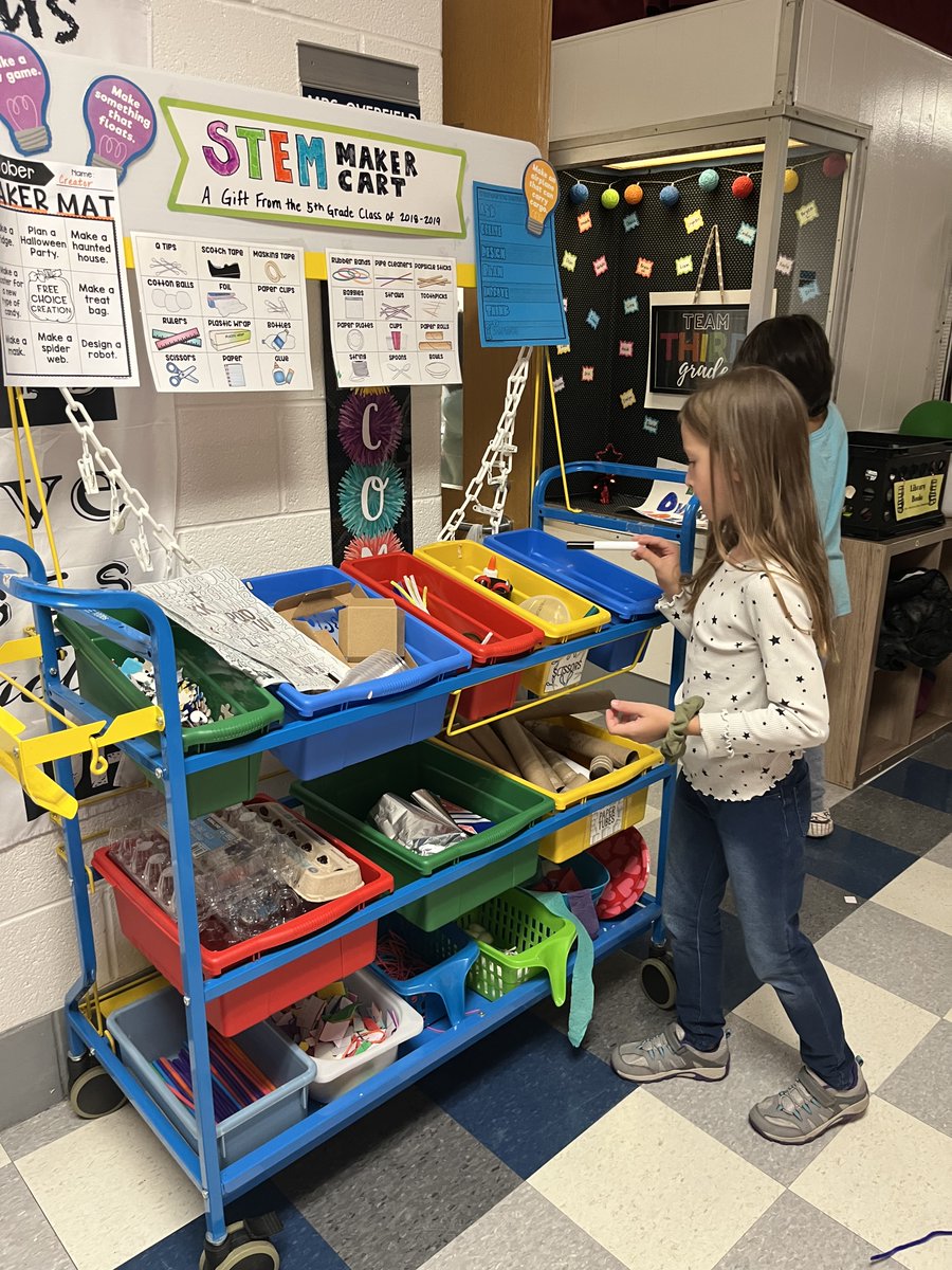 Exciting engineering lessons for Farrand's 3rd graders! Inspired by "Rosie Revere, Engineer" &amp; guided by Ms. Overfield, they learned the design process, sketching plans for their own cardboard arcade games. This week they brought their versions of Blinko and Skee-Ball to life!