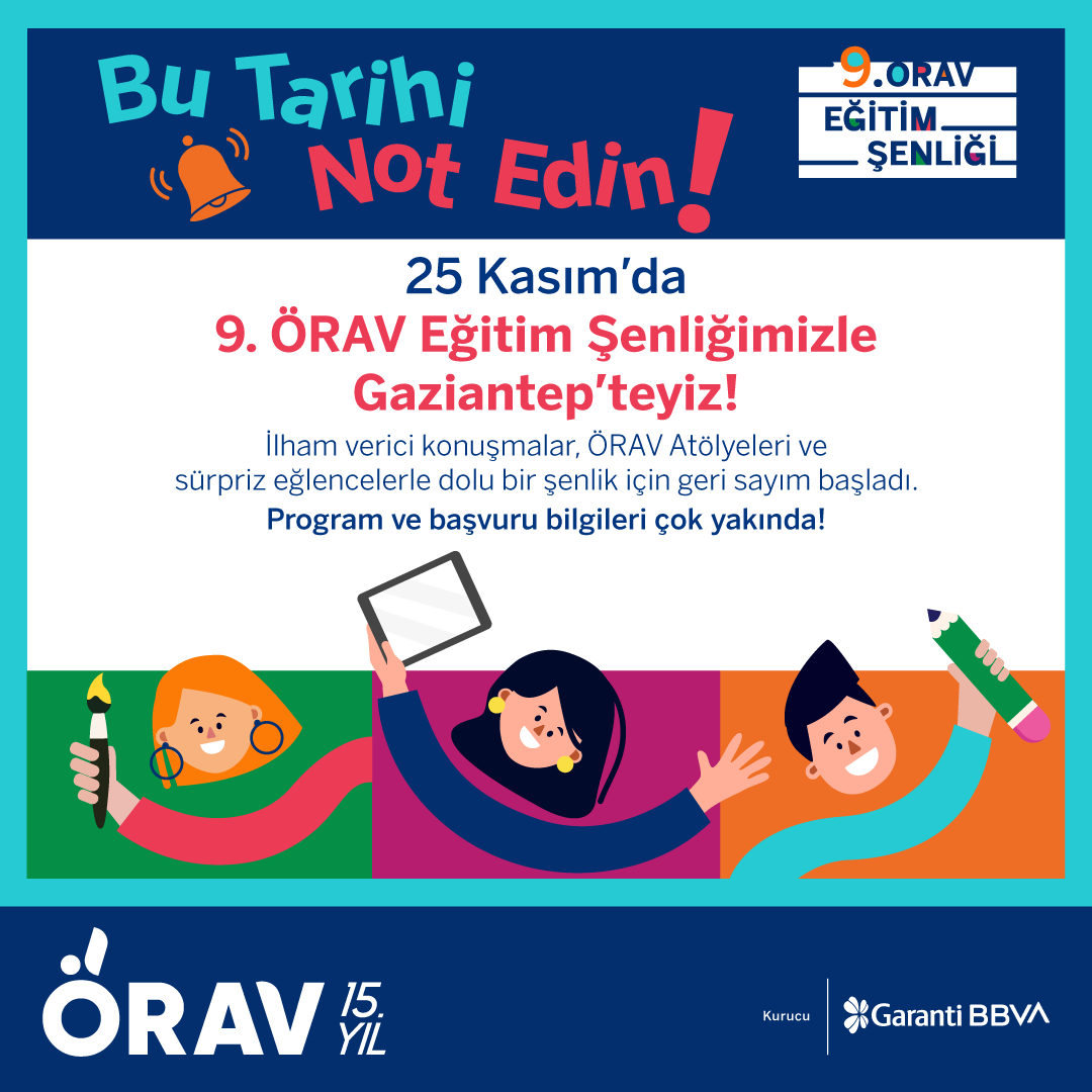 orav2008's tweet photo. Dikkat dikkat, bu duyuru kaçmaz 🎉

Telefonlarınızı açın, takvime 25 Kasım'ı not edin. Çünkü şenliğimiz var!

Program ve başvuru bilgileri çok yakında! Beklemede kalın⏳

#ÖRAV #EğitimŞenliği #ÖğretmenleOlur https://t.co/QKXLWU0oXc