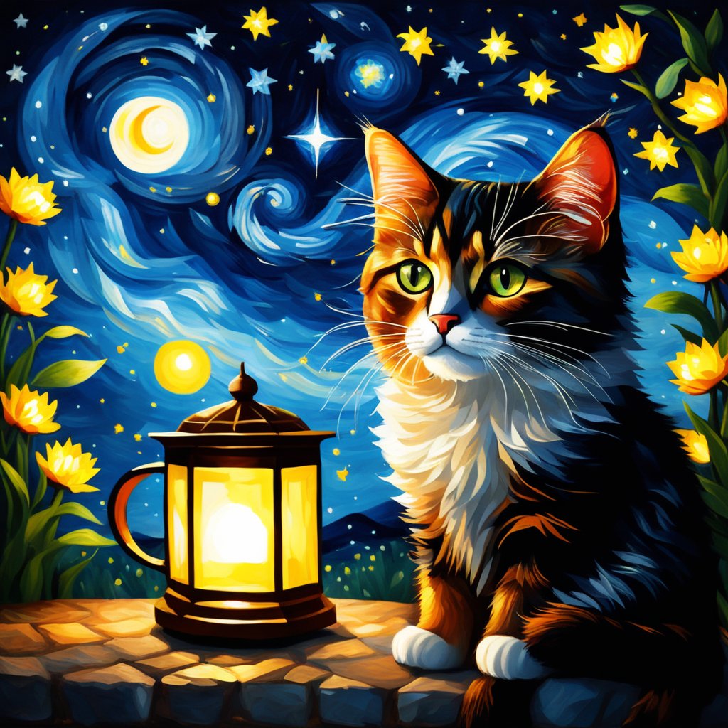 overana_art's tweet photo. Have a wonderful Friday afternoon and evening! 
Good night everyone ✨🐱💛
#overanaart #AIart #AIartwork #art #digitalart #digitalartwork https://t.co/m5aSvbm85B