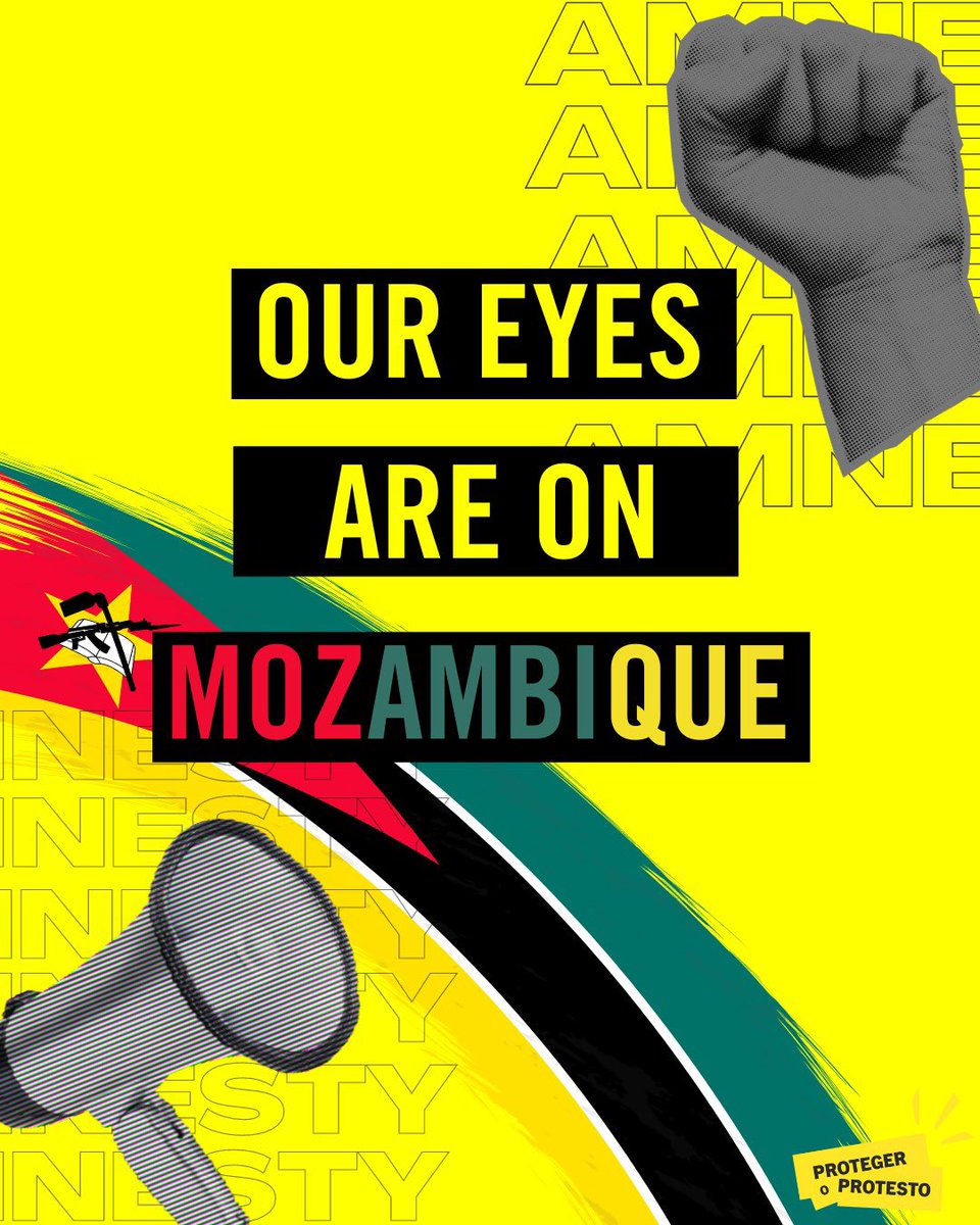 . @amnesty is monitoring reports of escalating violence and widespread attacks on civilians by the police, following protests responding to elections results in Mozambique