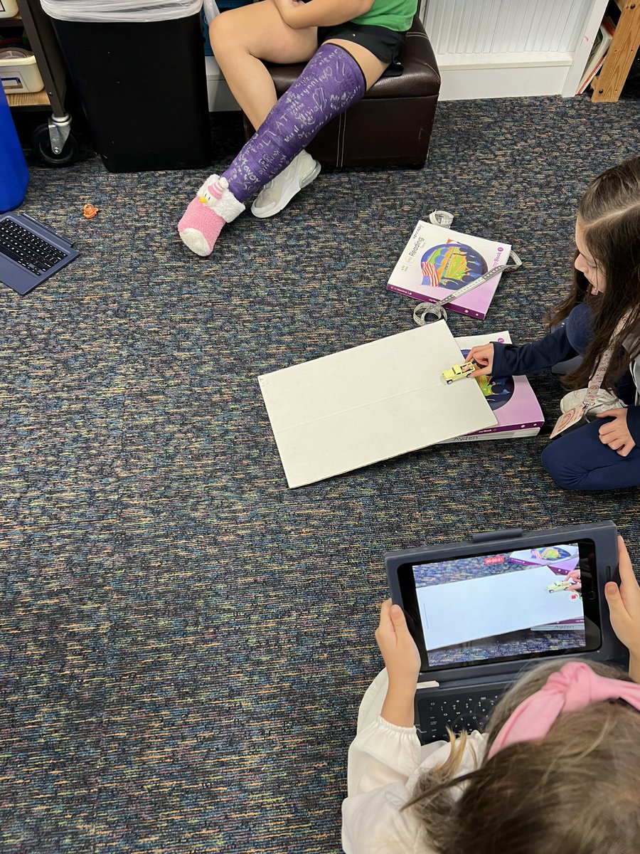 liz_duban's tweet photo. Investigating the force of gravity @HicksElementary with the “Sheep in a Jeep” investigation and using digital notebooks! @MsCliffordHES @LISDScience https://t.co/JaeDqlY8Ih