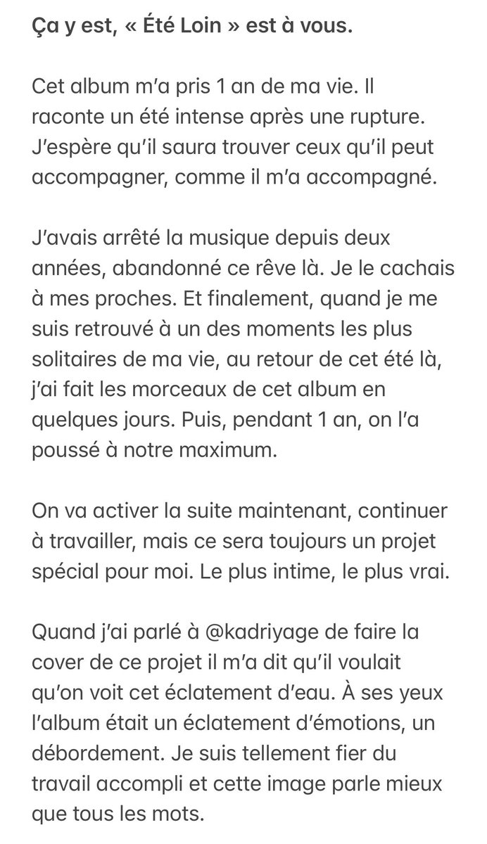 viaimemusic's tweet photo. Je m’appelle VM et je viens de sortir mon premier album « Été Loin » 🌊🌊 Merci à ceux qui prendront le temps de me lire https://t.co/TXmqZNrWxB