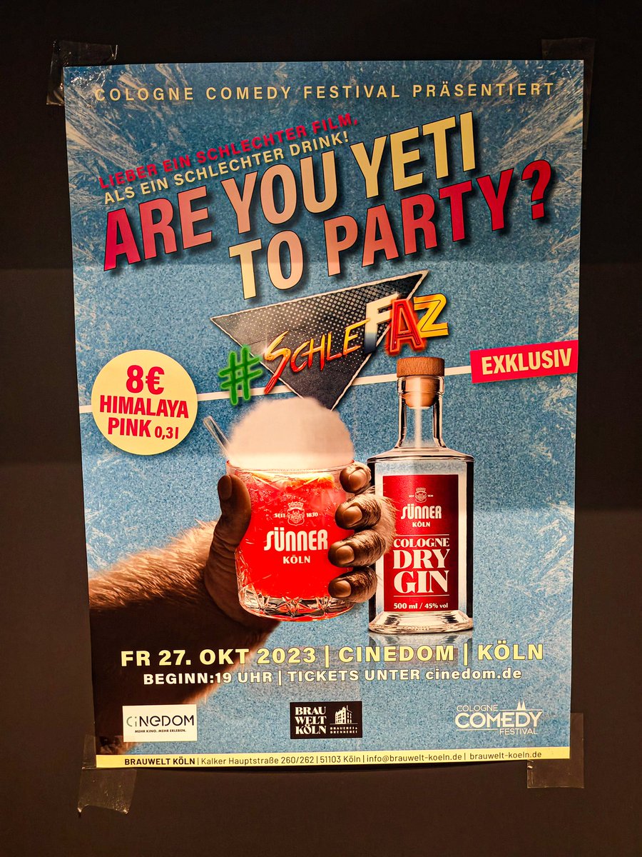 Get. Your. Drinks. NOW!
#SchleFaZ <a href="/schlefaz/">SchleFaZ🤯</a> <a href="/twitkalk/">Oliver Kalkofe 📯</a> <a href="/_PeterRuetten_/">PeterRuettensBullshit</a>  <a href="/Cinedom_Kino/">Cinedom Köln</a>