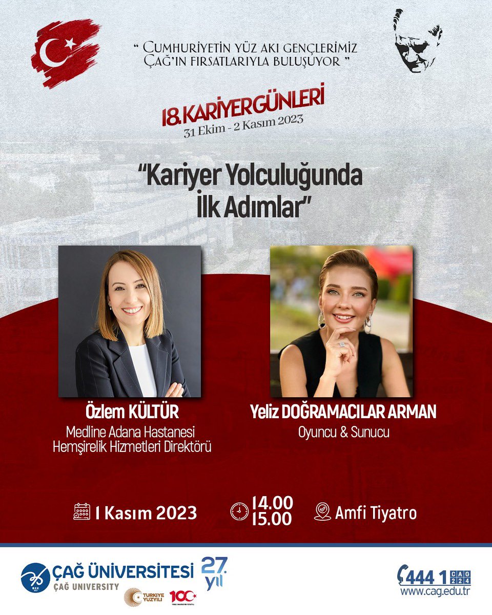 cagkariyer_'s tweet photo. 18. Kariyer Günleri 1 Kasım 2023 Program Akışı https://t.co/TE7fbQCeHh