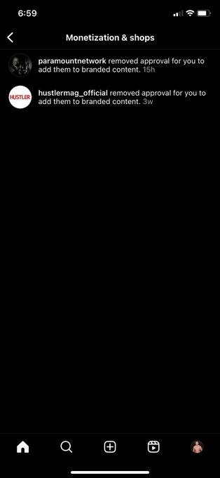 Paramount and Hustler both demonetized me on Instagram this month! Pretty cool being so infamous. https://t