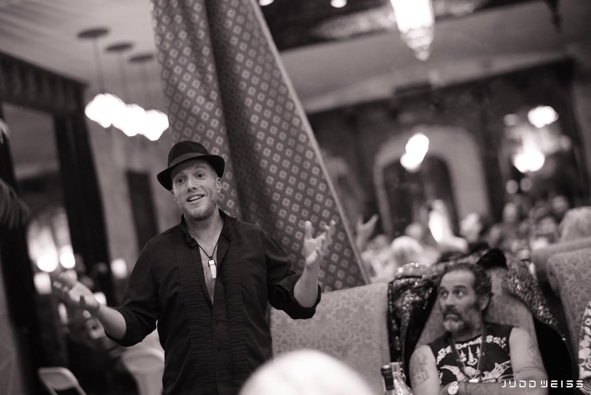 MindshareLA's tweet photo. MindshareLA Cofounder Douglas Campbell, either giving a toast OR about to burst into song. Unsure which... https://t.co/L2j5MqPpw9