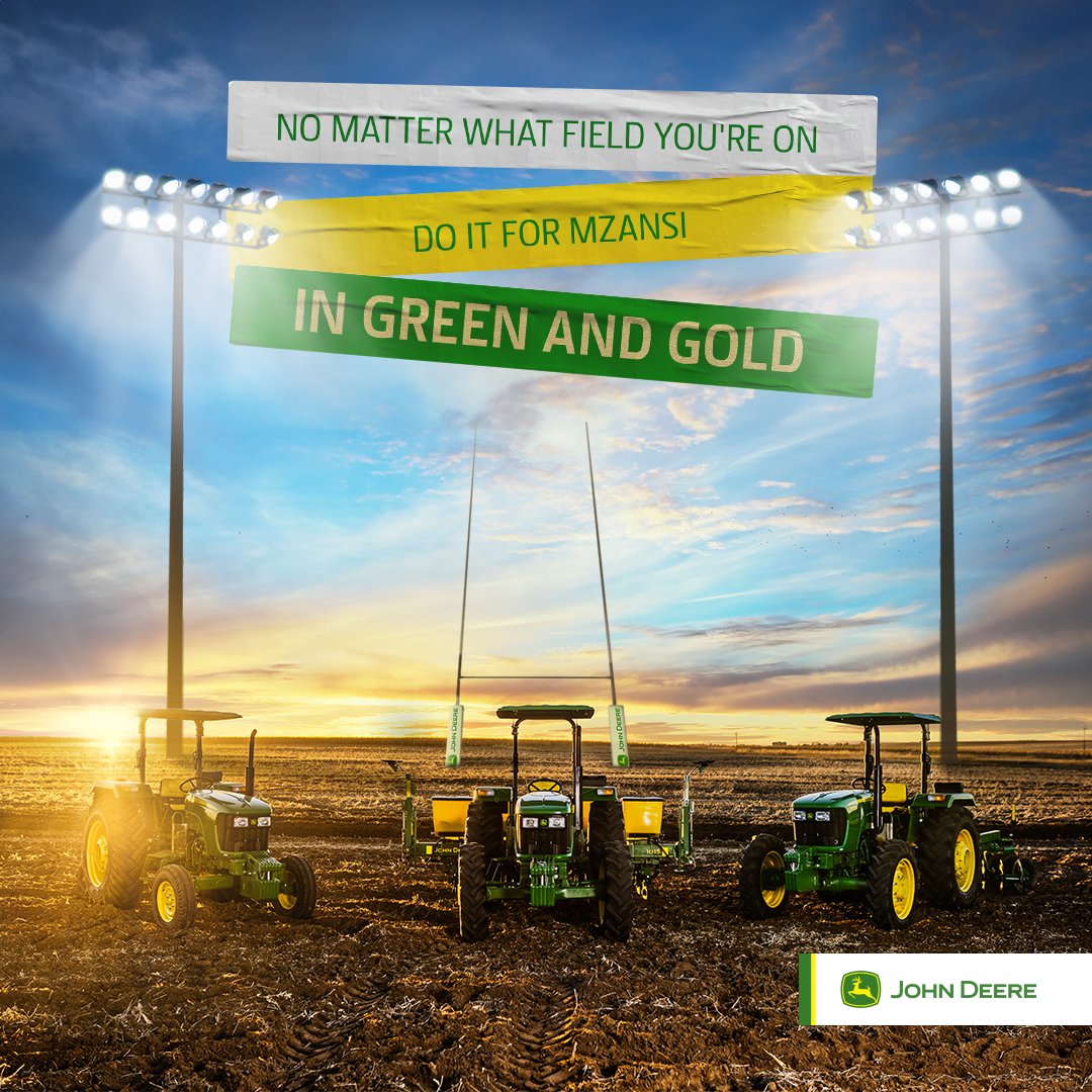 Best of luck to the Springboks as they gear up to conquer the field in Green and Gold against the All Blacks tomorrow in the finals! Let's bring that victory home! 🏉💚💛  #JohnDeereAfricaMiddleEast #StrongerTogether #SemiFinal #RWC