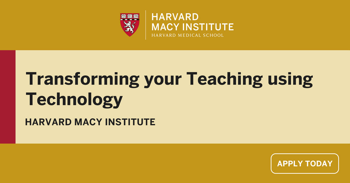 Join #HMITechnology to integrate technologies and digital strategies to facilitate assessment, collaboration, co-creation, and active learning in your institution. Apply by December 15 to transform your personal teaching activities. harvardmacy.org/courses/ttve