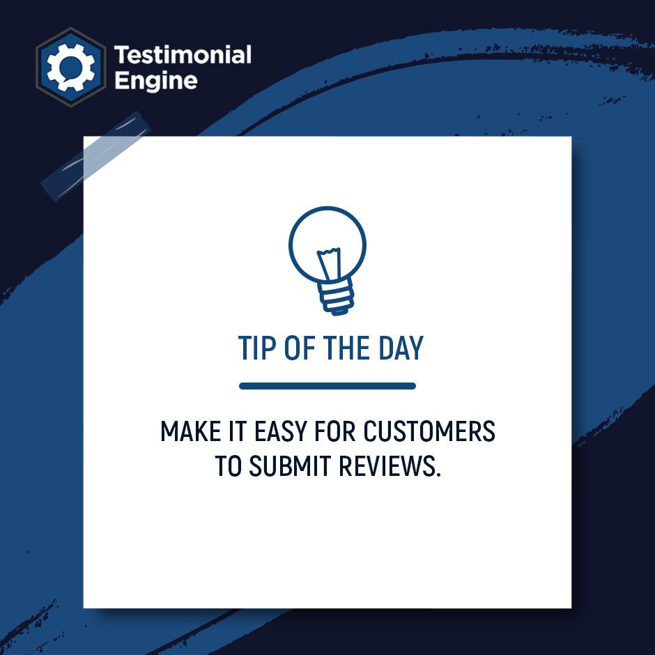 TestimonialEngi's tweet photo. Make it easy for customers to submit reviews.
#testimonialengine #reviews #dorenaldana #reviewsoftware #googlereviews #reputationmanagement #ratingsandreviews #yelpreviews https://t.co/WqElYCuAnL