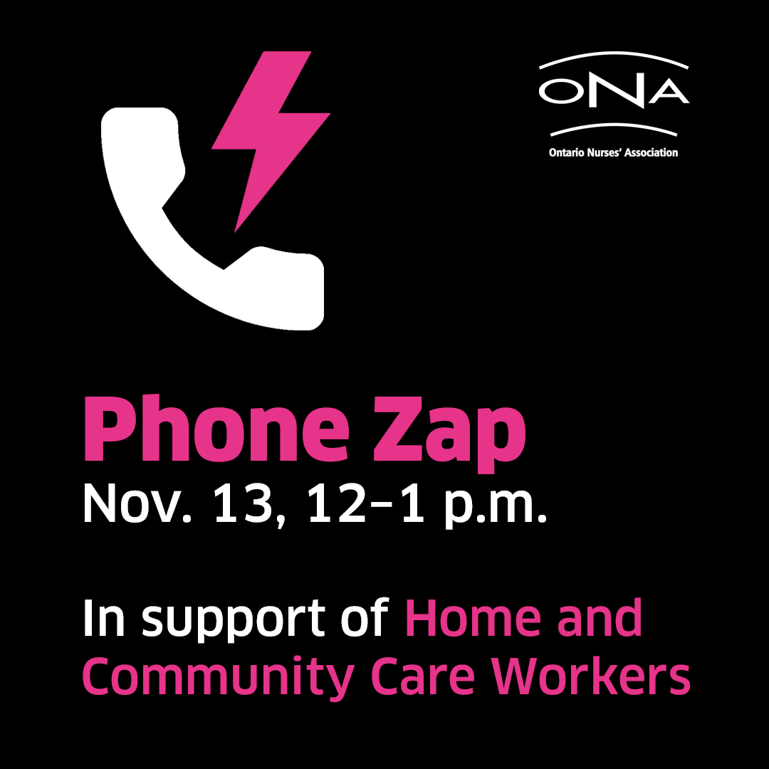 ontarionurses's tweet photo. Support health-care professionals from Home & Community Care Support Services (HCCSS) in their fight for a fair contract and safe staffing at bargaining!
Join us Nov. 13, 12-1 p.m. for a Phone Zap! Register now: https://t.co/9VT08WBOEp
#FairWagesSaferCare #SupportHCCSS #ONLab https://t.co/FBSdHLMl3e