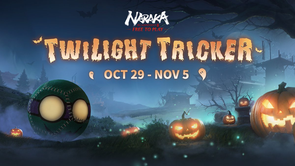 NARAKATHEGAME's tweet image. Stitched together, Frankenstein's ball rolls around in search of Twilight Trickery. Transform yourself and collect Pumpkin Candies for event rewards! 

A Halloween special sale, past seasonal treasures and voucher giveaways also await you! #NARAKAHAUNTED