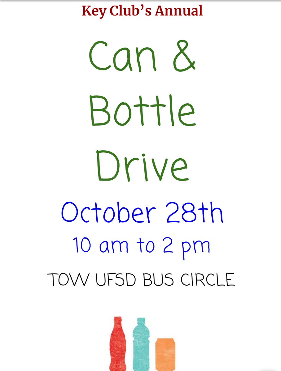 Come out on Saturday for the Can&amp;Bottle Drive to benefit our local food pantries! #webbedu #keyclub
