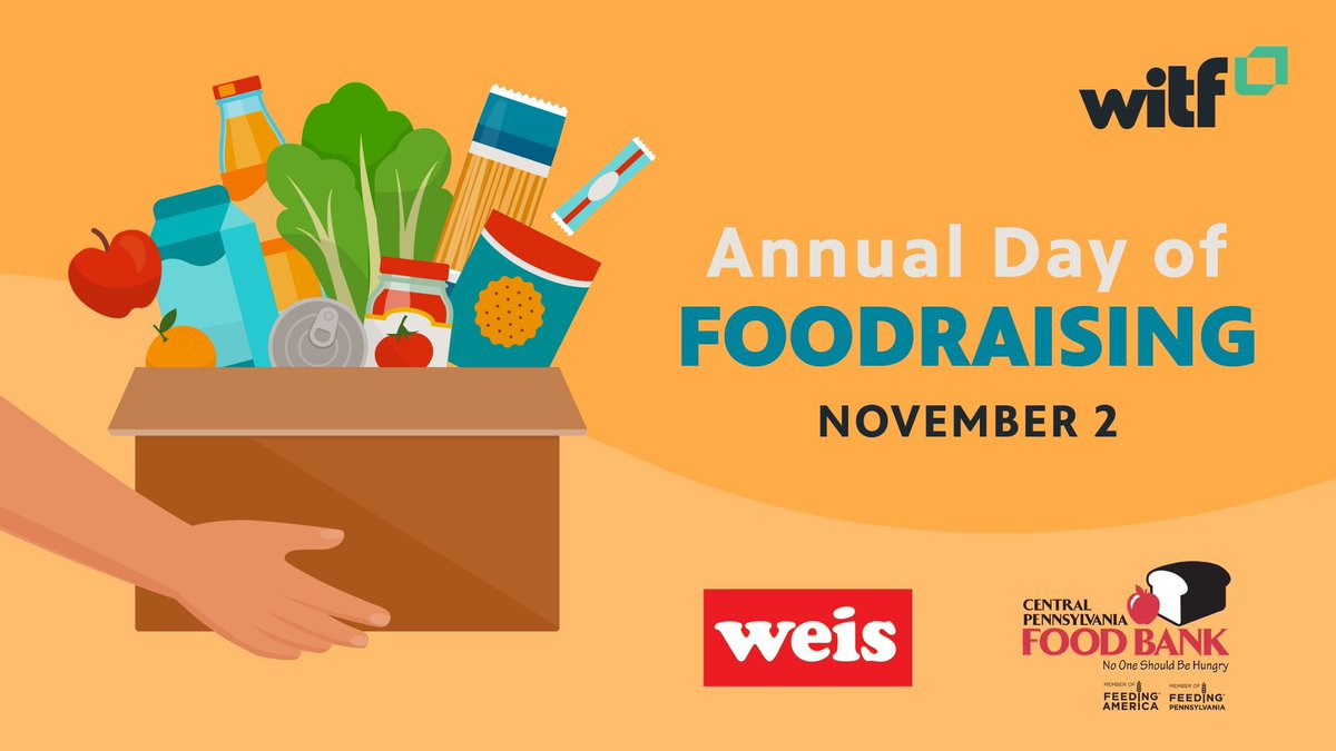 WITF is partnered with <a href="/WeisMarkets/">Weis Markets</a> and <a href="/centralpafb/">Central Pennsylvania Food Bank</a> for our Annual Day of Foodraising on November 2.

For each dollar you give to <a href="/WITF/">WITF</a>, Weis Markets will match it with a donation of food to the Food Bank. Visit witf.org to make your gift.
