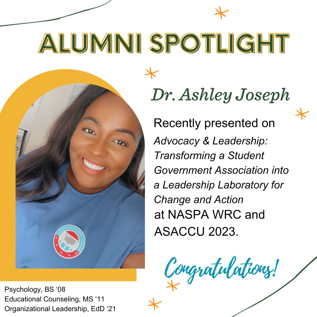 LaFetra_ULV's tweet image. It's #AlumniFeatureFriday! 🐾 🐆

Dr. Ashley Joseph is a three-time University of LaVerne graduate (Psychology, BS '08, Educational Counseling, MS '11, and Organizational Leadership, EdD '21).

@ulvalumni 
#LeoforLife #ulvalumni #lfce #alumnifeatures