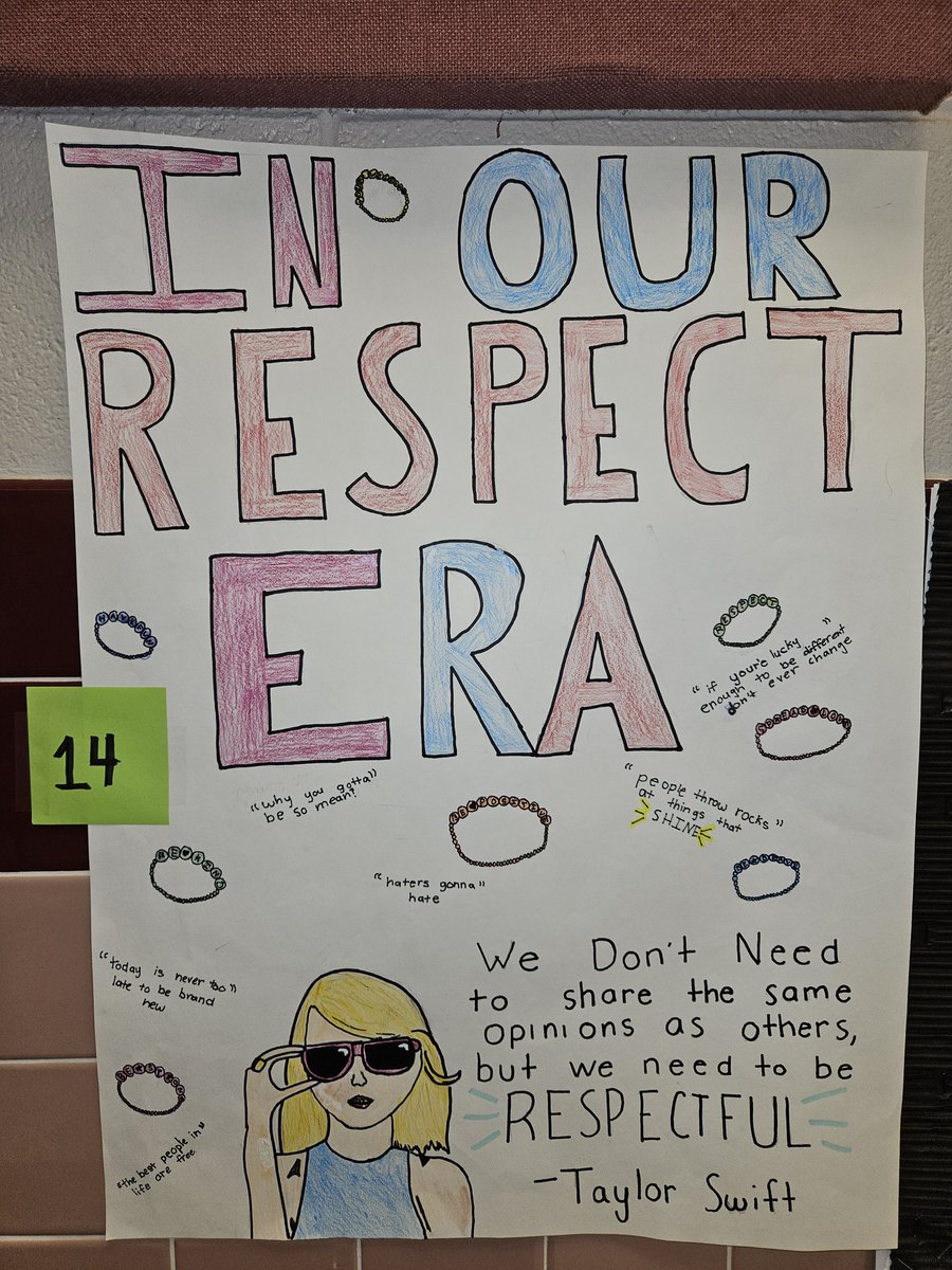 mrshumsCDMS's tweet photo. Congratulations to Mrs. Campbell's homeroom, Mr. Truisi's homeroom, and Mrs. Burtnick's homeroom on winning our Week of Respect poster challenge!!! We appreciate everyone's incredible and artistic efforts!!  @CedarDriveMS @CNSchools https://t.co/ixDho6HLvw