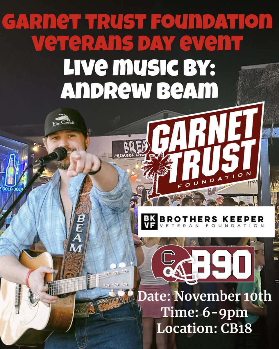 cocks_by_90's tweet photo. ๐ฅ @GarnetTrustFdn VETERANS DAY EVENT at @CB18BarandGrill ๐ฅ
Iโm excited to partner with the @GarnetTrustFdn to host a Veterans Day event to help raise money for the Brothers Keeper Veteran Foundation!
Tickets for the event are below ๐
https://t.co/f2PQaSxbg5
Tickets include admission, free appetizers, music and one raffle ticket!
ALL VETERANS WILL HAVE FREE ADMISSION TO THE EVENT!
**All money raised will go to support BKVF through ticket and raffle sales **
Check out the mission for the BKVF below ๐
https://t.co/c7NvRpbBUF
Limited tickets available so grab yours TODAY and see you on November 10th!
