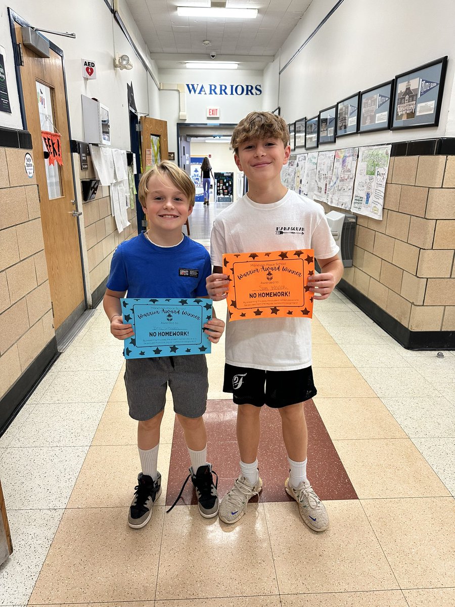 Warrior award winning brothers today! Way to go, Sam and Ben! <a href="/Warrior_News/">Markham Place School</a>