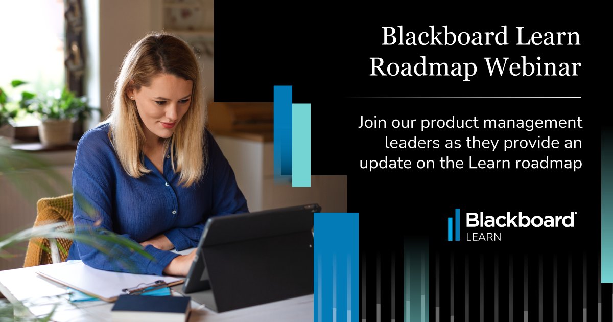 Blackboard's tweet photo. Join our product management leaders for an update on the #BlackboardLearn roadmap and get an exclusive look at the upcoming feature releases and enhancements. Discover how Learn helps instructors and learners with the tools they need to succeed. https://t.co/V62GY77TFz
#EdTech https://t.co/3pbkAkLe8b