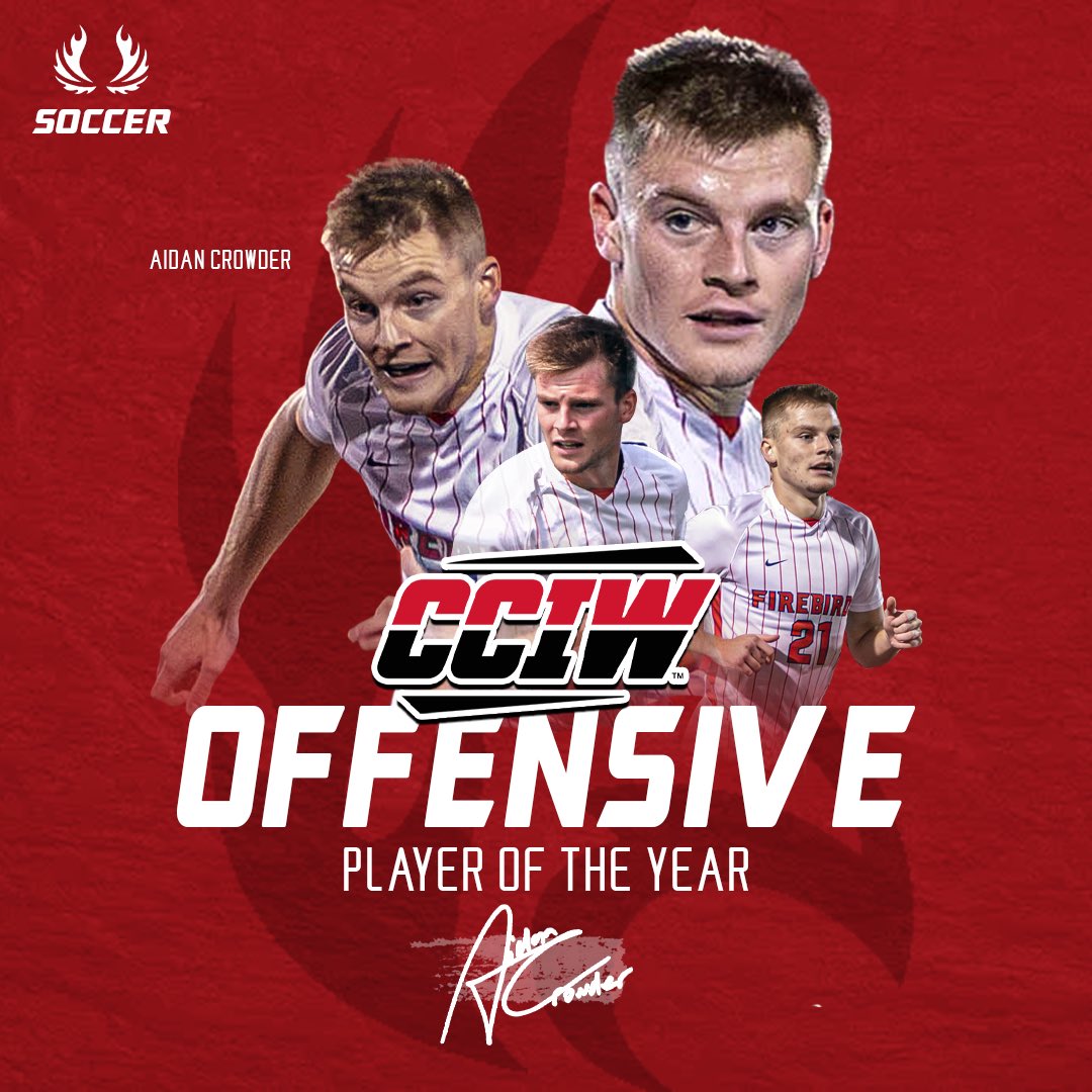 carthagesports's tweet photo. 🔥 AIDAN CROWDER IS THE 2023 CCIW MEN’S SOCCER OFFENSIVE PLAYER OF THE YEAR 🔥

#FuelTheFlame // #BirdsOnTop https://t.co/IJCjrcWpcZ