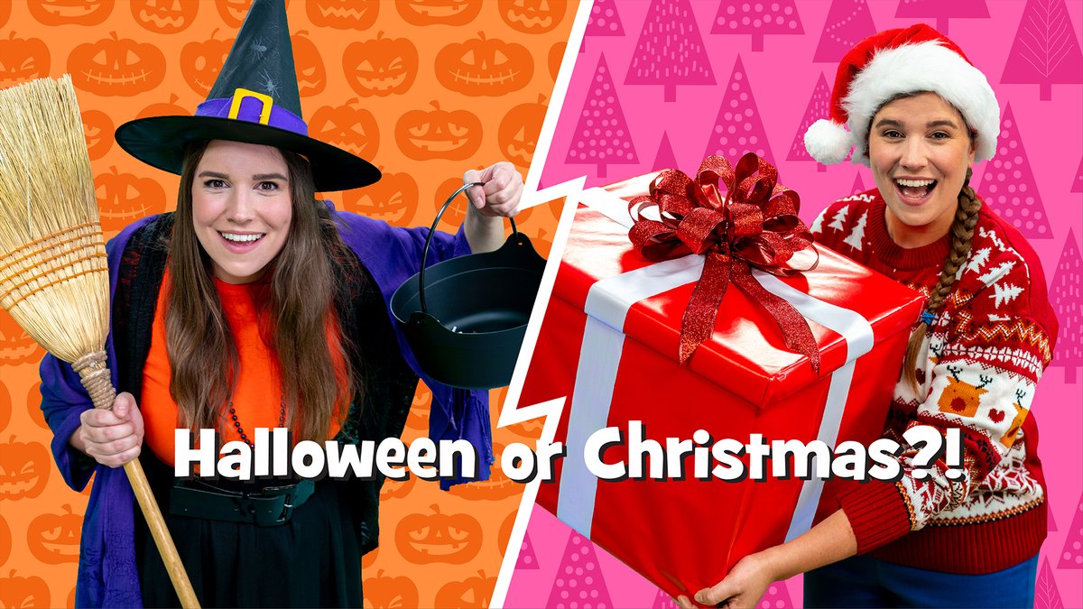 SimpleSongs's tweet photo. Are you Team Halloween 🎃 or Team Christmas 🎄? We must know!!! Caitie of Caitie's Classroom is releasing her brand new Christmas album on November 3rd, so Team Christmas get ready to dance! 💃CaitiesCountdownToChristmas #ComingSoon #SuperSimple #CaitiesClassroom #HalloweenOrXmas https://t.co/DJ8zqQIRRu
