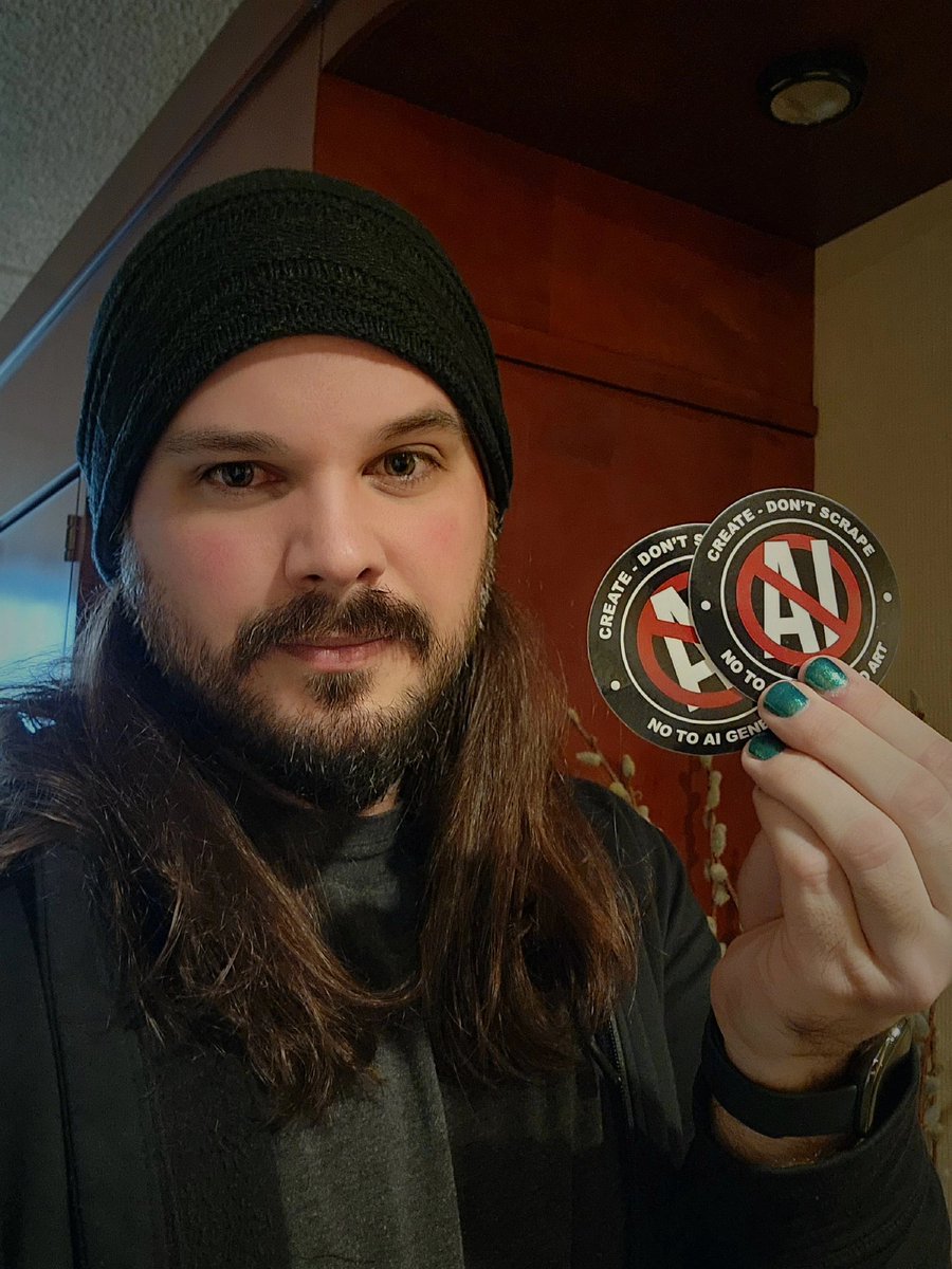 If you're at LightBox this weekend and see me, ask for a sticker! They're free, and I've got a thousand of them! #NoAI #createdontscrape #LightBoxExpo