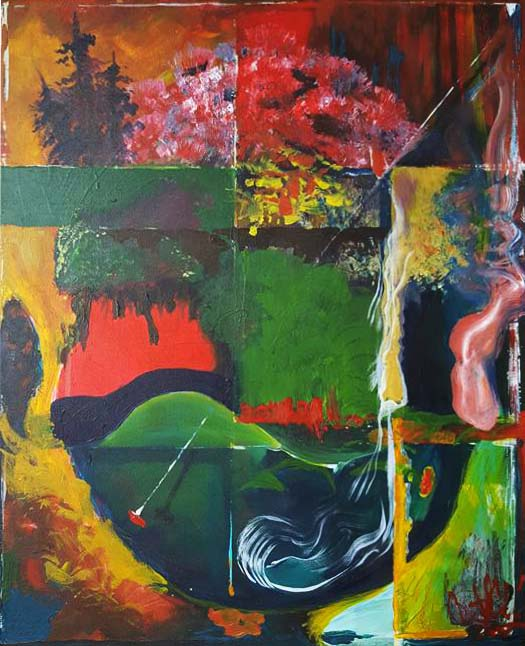 #FineArtFriday
Abstract by Chris Cuddy (me).
Acrylic on canvas, 18'x24', 2002